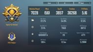 Snippet showing Scout's career stats in BGMI so far (Image via Krafton)